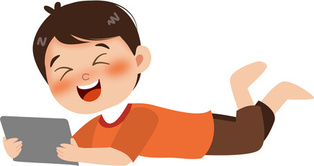 Kid using tablet