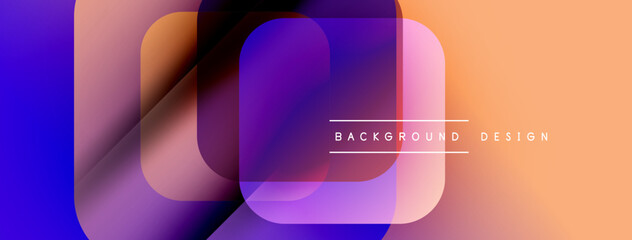 Abstract geometric shapes overlap, creating vibrant gradient effect. Modern design suitable for backgrounds, presentations.