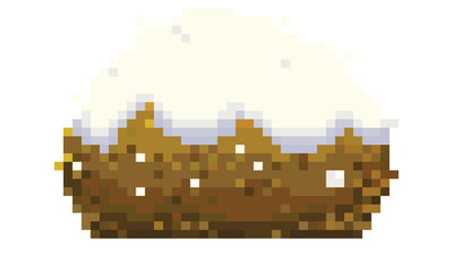 bush brown with snow pixel