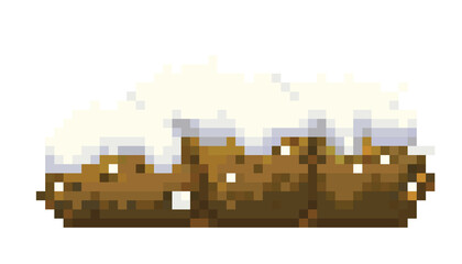 bush brown with snow pixel