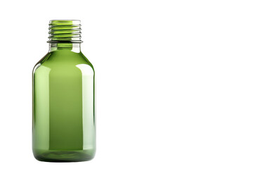 Close up of a clear plastic bottle neck isolated on transparent background. Empty plastic bottle isolated on white background.