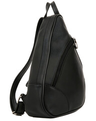 Naklejka premium Leather sling backpack with zipper detail isolated on a transparent background accessory