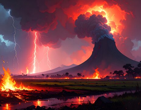Volcanic eruption landscape (1)