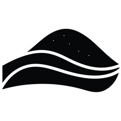 sand dune vector icon on white background