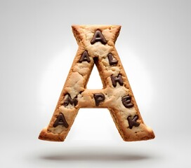 Decorated Cookie Letter A with Colorful Icing