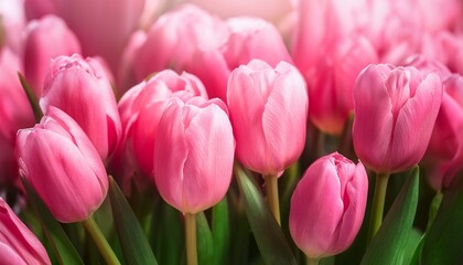 Obraz premium Close Up Flower Of Pink Hybrid Tulips Tulipa Cultivar Background