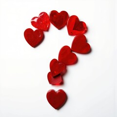 Fototapeta premium a question mark made of red hearts