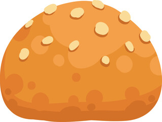 Cartoon bakery product. Bread whole loaf and cut slices, pastry food french baguette croissant with wheat rye grains bagel bite bun roll, baking pastries neat vector illustration original artwork