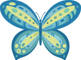 Butterfly vector illustration. Beautiful tropical moths isolated on white background. Flying cute insects with colorful wings in flat trendy style.