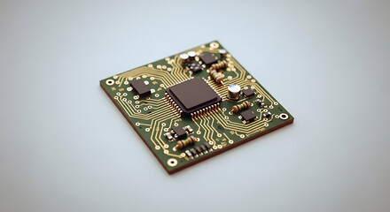 Microchip Detail: High-Tech Circuit Board Close-up