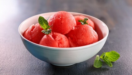 Refreshing Watermelon Sorbet In A Bowl