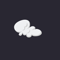 Cartoon Smoke Cloud, Vector White Aroma Or Toxic Steaming Vapor, Dust Steam. Design Elements, Flow Mist Or Smoky Steam for your design