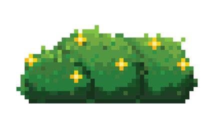 bush with yellow flower pixel art