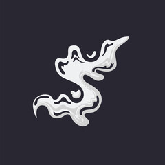 Cartoon Smoke Cloud, Vector White Aroma Or Toxic Steaming Vapor, Dust Steam. Design Elements, Flow Mist Or Smoky Steam for your design