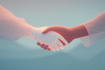 Handshake of Light Between Human and Robot