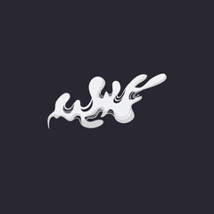 Cartoon Smoke Cloud, Vector White Aroma Or Toxic Steaming Vapor, Dust Steam. Design Elements, Flow Mist Or Smoky Steam for your design