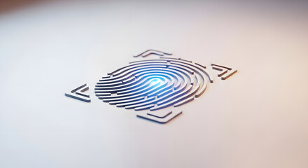Biometric Security: Fingerprint Scan with Glowing Center