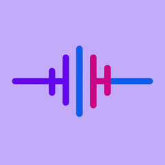 Fototapeta premium Minimalist sound wave design on lavender background