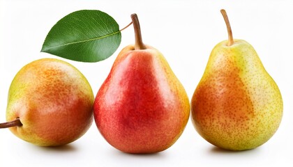 Pears With Leaf Isolated On White Background