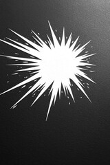 White starburst shape explodes on a textured dark backdrop