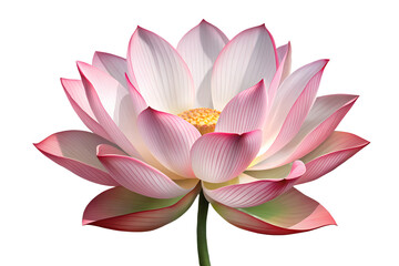 Beautiful Pink and White Lotus Flower Blossom on Transparent Background