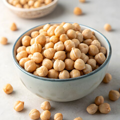 raw chickpeas in the bowl