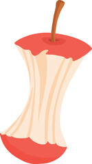 Organic waste, food compost collection isolated on white background. Banana and watermelon rind, fish bone and apple stump vector illustration