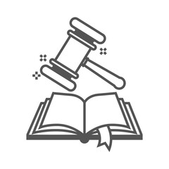 Gavel and books on office desk illustration