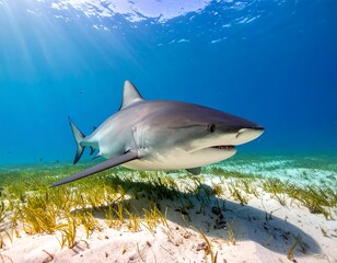 Shark in shallow, sunny water