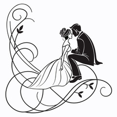 vector illustration of an angel and a girl