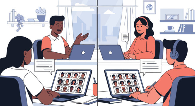 Virtual Team Collaboration Connecting Remotely for Efficient Communication and Productivity