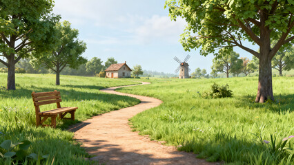 Country Path and Cart Garden