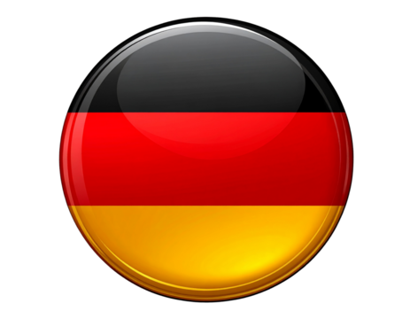 Germany Flag Glossy Badge Icon, Transparent Background PNG