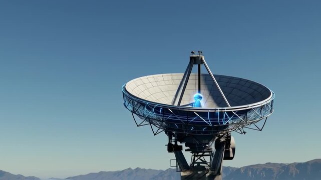 Radio Telescope Array Technology Exploring Universe Signals in the Desert Landscape