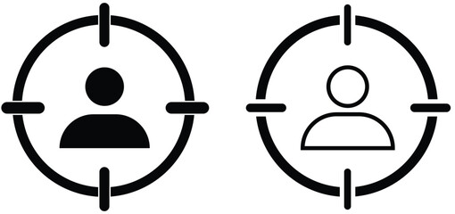 Target people icon An old-fashioned radio and microphone with the letter Z are a unique vector set design illustration for a web icon