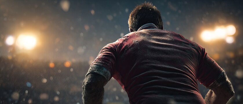 Athlete in action at night game