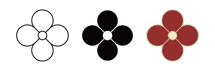 和風の花アイコンセット