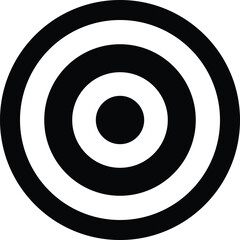 A striking black and white circle symbol or target icon vector illustration for web design and business aim