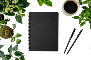 Office notebook cover mockup isolated on transparent background