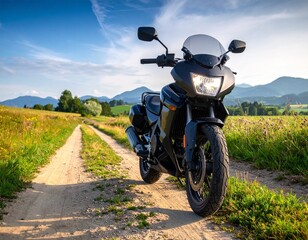 motorcycle on a country dirt road