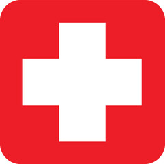 Obraz premium a medical icon, signifies first aid, hospital, or pharmacy on a white background