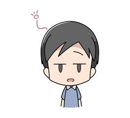 Fototapeta premium ボーっとしている男性のイラスト