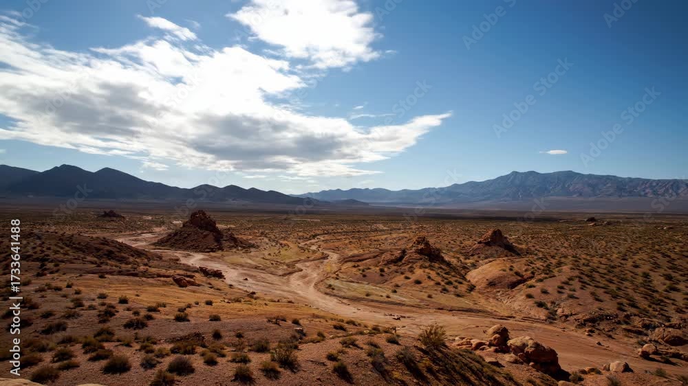 Canvas Prints fascinating timelapse of clouds forming and dissolving over an arid, rugged desert landscape backgro
