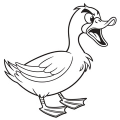 Obraz premium hand drawn vector illustration of a duck