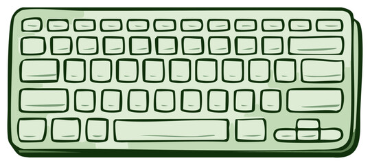 Cartoon Computer Keyboard Keypad Access Device Typing Data Entry Concept Flat Illustration Vector