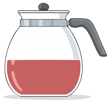 glass coffee pot with red liquid clip art preview