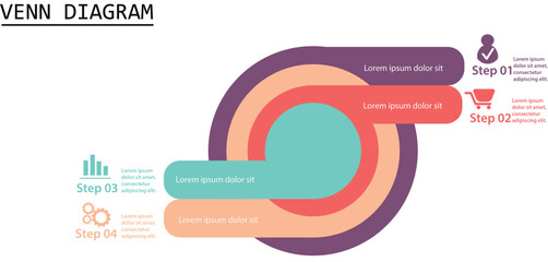 Venn diagram business infographic circle chart template