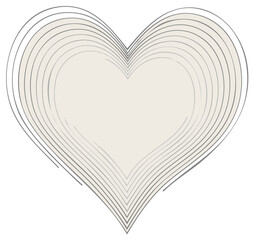 Abstract Beige Heart Shape Multiple Line Design for Valentine or Romantic Occasion