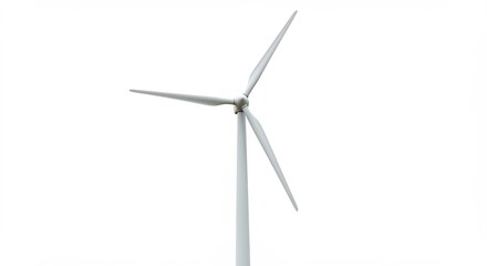 H&eacute;lice &eacute;olienne immacul&eacute;e sur fond blanc pur capturant le vent pour une &eacute;lectricit&eacute; verte et un avenir &eacute;cologique