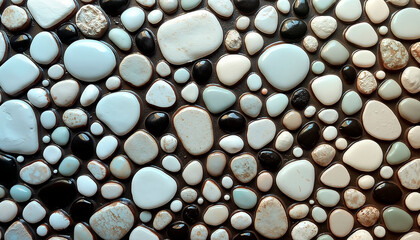 Pebble texture in natural colors for background, decoration, and design concept